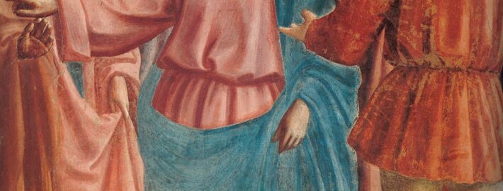 Masaccio, Gesù e gli Apostoli, particolare dell’affesco «Il pagamento del tributo», chiesa di Santa Maria del Carmine, Firenze